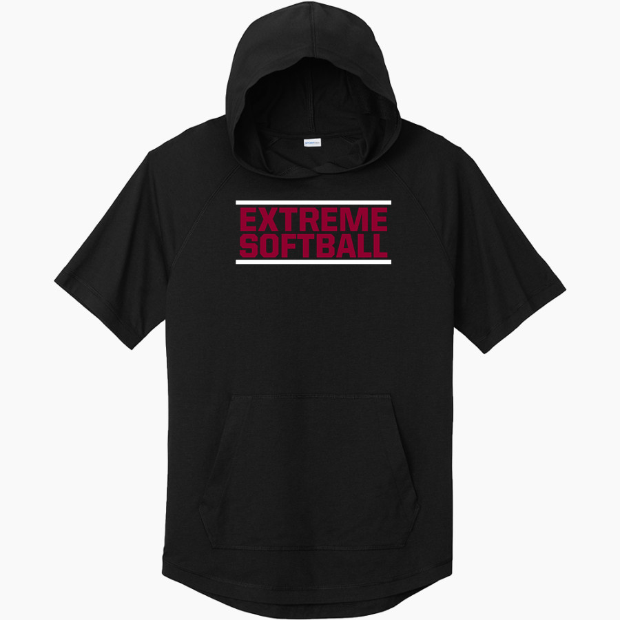 EXTREME SOFTBALL EXTREME SOFTBALL Sport-Tek Men's PosiCharge Tri-Blend Wicking Short Sleeve Hoodie