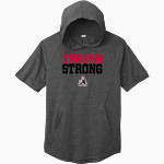 Everett Trojan <span class="pdp-name-mascot">Everett Trojans</span> Sport-Tek Men's PosiCharge Tri-Blend Wicking Short Sleeve Hoodie Front Thumbnail