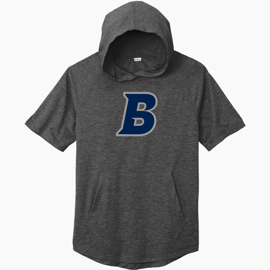 Brandeis Judges Online Store <span class="pdp-name-mascot">Brandeis Judges</span> Sport-Tek Men's PosiCharge Tri-Blend Wicking Short Sleeve Hoodie