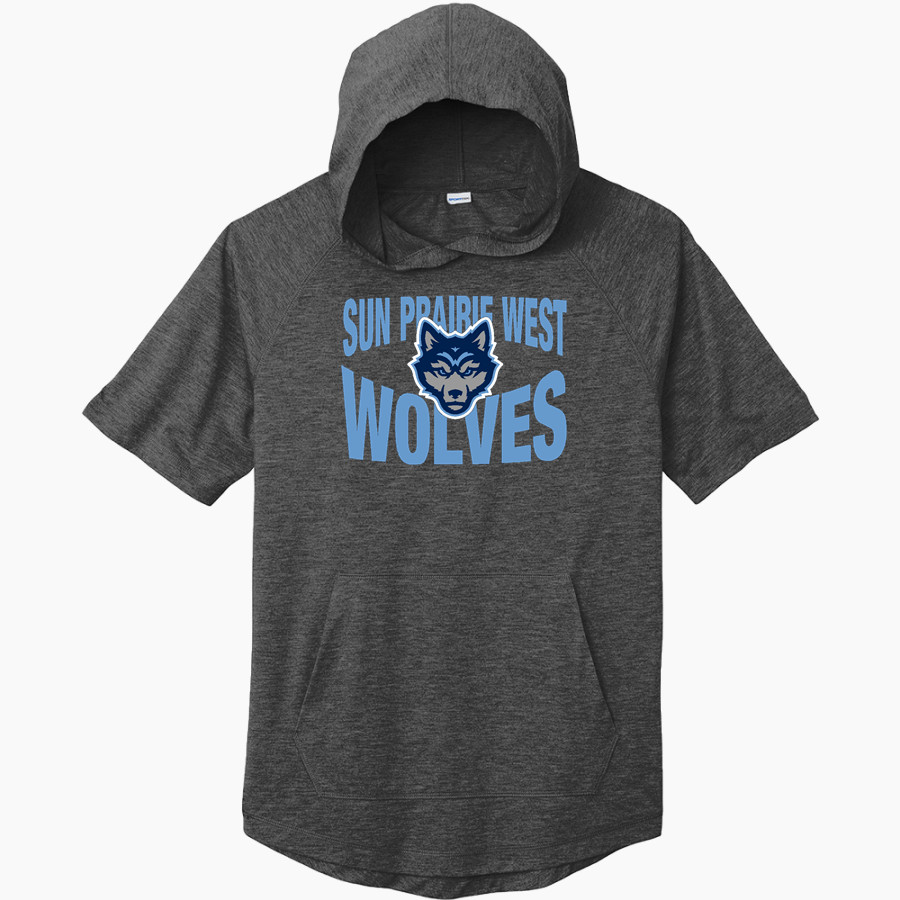 Sun Prairie West Wolves <span class="pdp-name-mascot">Sun Prairie West High School Wolves</span> Sport-Tek Men's PosiCharge Tri-Blend Wicking Short Sleeve Hoodie