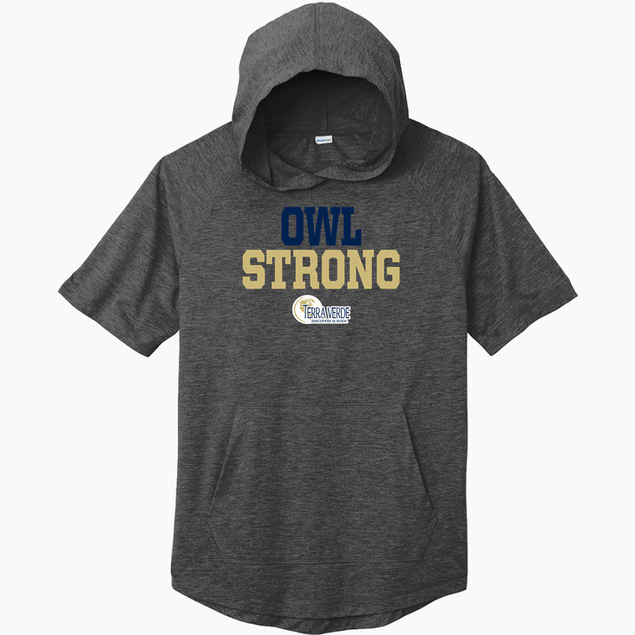 Terra Verde Discovery School Owls <span class="pdp-name-mascot">Terra Verde Discovery School</span> Sport-Tek Men's PosiCharge Tri-Blend Wicking Short Sleeve Hoodie
