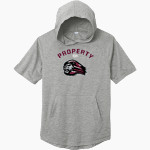 Ludlow Lions <span class="pdp-name-mascot">Lions</span> Sport-Tek Men's PosiCharge Tri-Blend Wicking Short Sleeve Hoodie Front Thumbnail