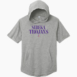 SEBEKA HIGH SCHOOL Trojans Online Store <span class="pdp-name-mascot">SEBEKA TROJANS</span> Sport-Tek Men's PosiCharge Tri-Blend Wicking Short Sleeve Hoodie Front Thumbnail