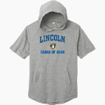 Lincoln Leopards Sport-Tek Men's PosiCharge Tri-Blend Wicking Short Sleeve Hoodie Front Thumbnail