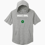 Union Wise Owls Sport-Tek Men's PosiCharge Tri-Blend Wicking Short Sleeve Hoodie Front Thumbnail