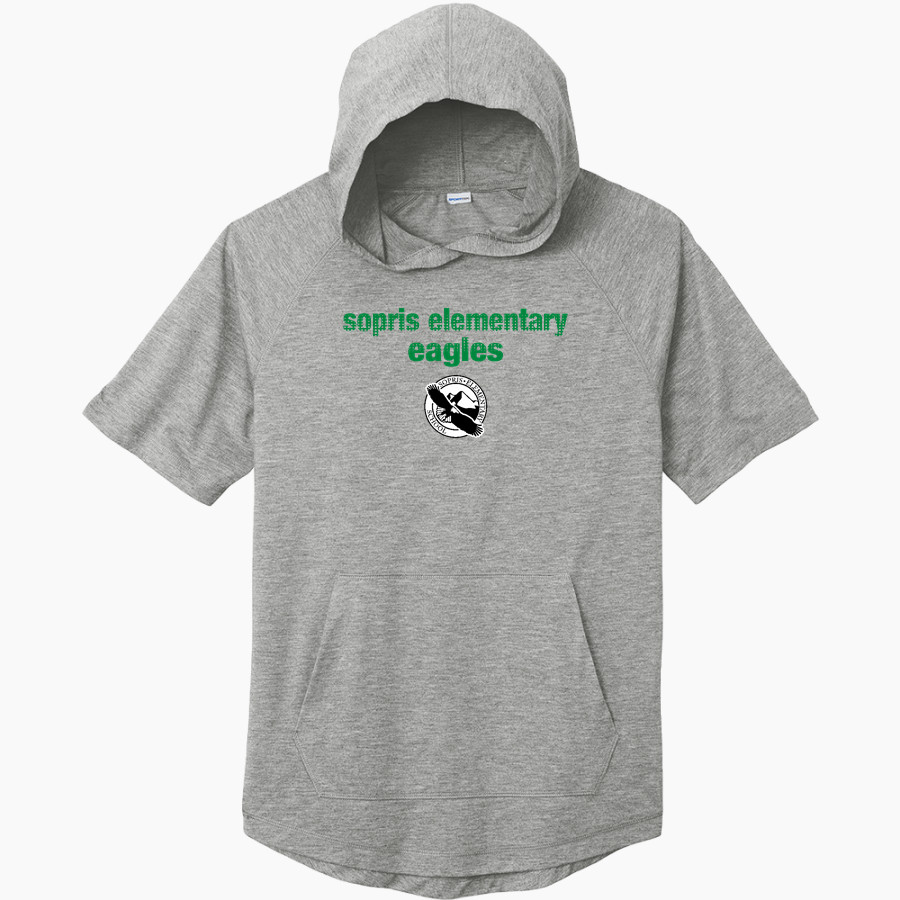 Sopris Elementary Eagles Sport-Tek Men's PosiCharge Tri-Blend Wicking Short Sleeve Hoodie
