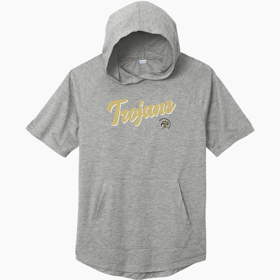 HOT SPRINGS HIGH SCHOOL TROJANS <span class="pdp-name-mascot">HOT SPRINGS TROJANS</span> Sport-Tek Men's PosiCharge Tri-Blend Wicking Short Sleeve Hoodie