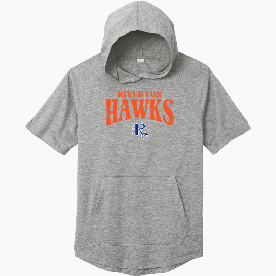 Riverton Hawks Sport-Tek Men's PosiCharge Tri-Blend Wicking Short Sleeve Hoodie