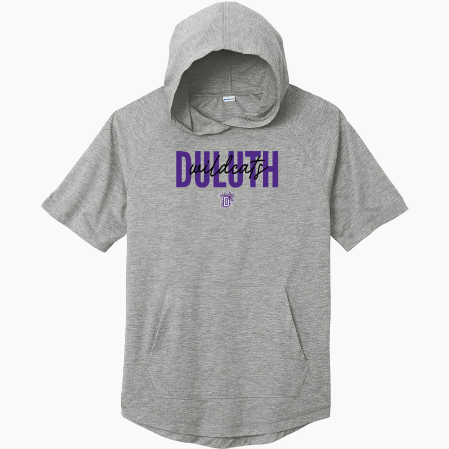 DULUTH HIGH SCHOOL WILDCATS <span class="pdp-name-mascot">DULUTH WILDCATS</span> Sport-Tek Men's PosiCharge Tri-Blend Wicking Short Sleeve Hoodie