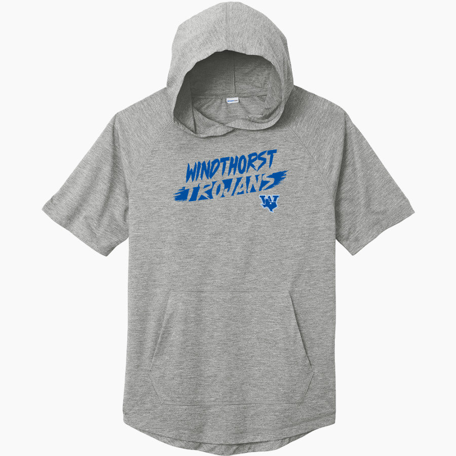 WINDTHORST HIGH SCHOOL TROJANS <span class="pdp-name-mascot">WINDTHORST TROJANS</span> Sport-Tek Men's PosiCharge Tri-Blend Wicking Short Sleeve Hoodie