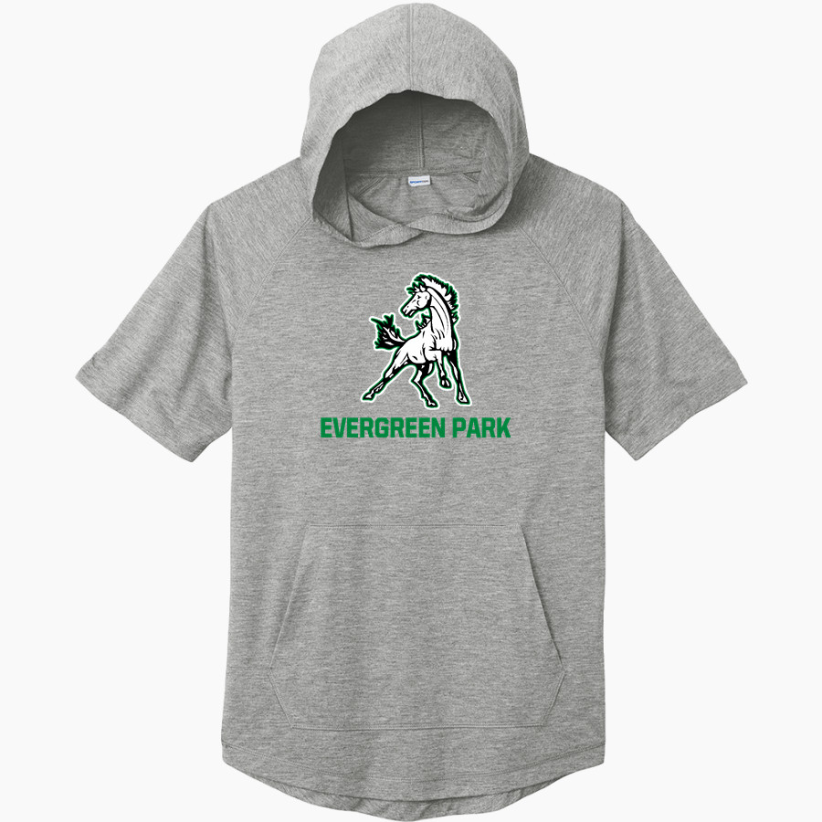 EVERGREEN PARK HIGH SCHOOL MUSTANGS <span class="pdp-name-mascot">EVERGREEN PARK MUSTANGS</span> Sport-Tek Men's PosiCharge Tri-Blend Wicking Short Sleeve Hoodie