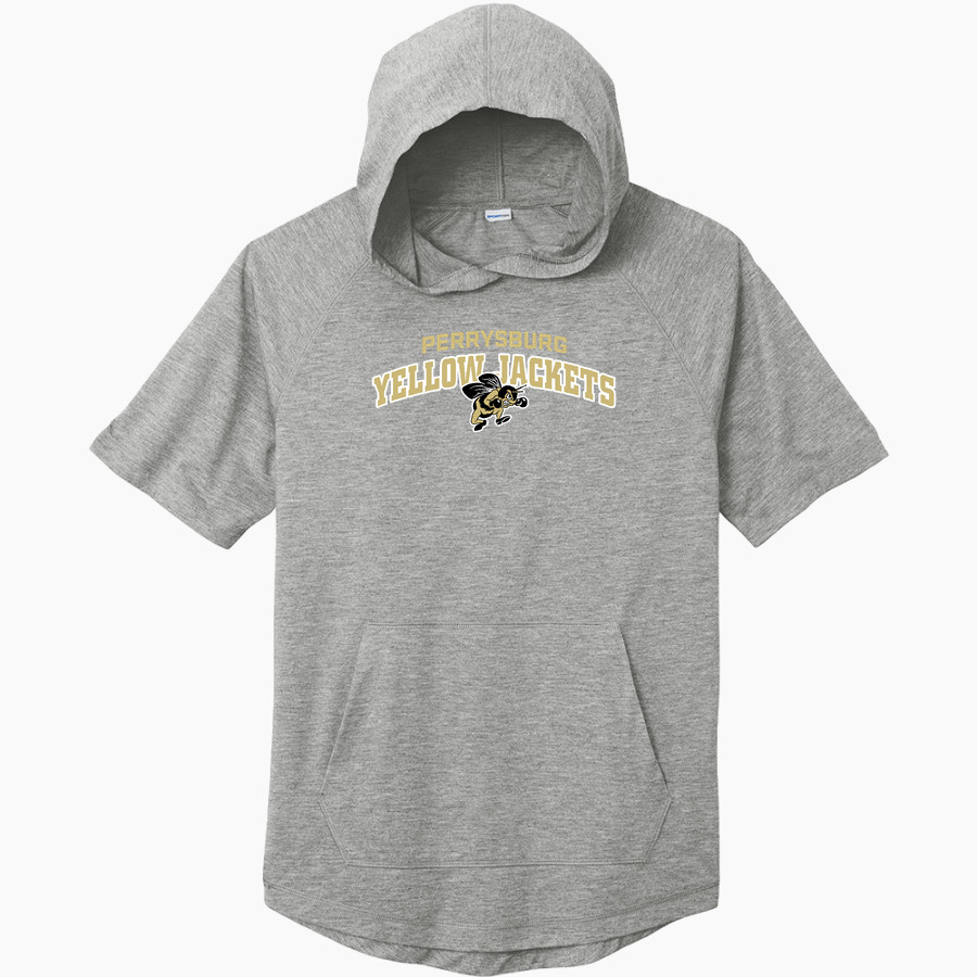 PERRYSBURG HIGH SCHOOL YELLOW JACKETS <span class="pdp-name-mascot">PERRYSBURG YELLOW JACKETS</span> Sport-Tek Men's PosiCharge Tri-Blend Wicking Short Sleeve Hoodie