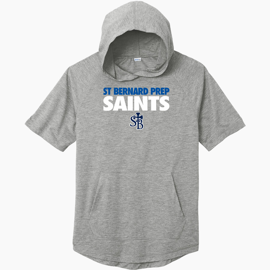 ST BERNARD PREP SAINTS <span class="pdp-name-mascot">ST BERNARD PREP SAINTS</span> Sport-Tek Men's PosiCharge Tri-Blend Wicking Short Sleeve Hoodie