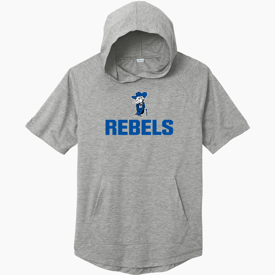 REHOBETH HIGH SCHOOL REBELS Sport-Tek Men's PosiCharge Tri-Blend Wicking Short Sleeve Hoodie
