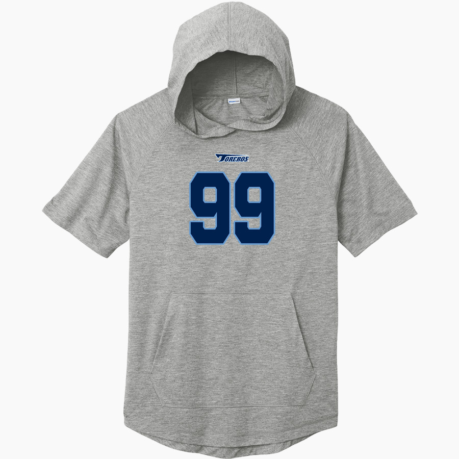 University of San Diego Toreros Sport-Tek Men's PosiCharge Tri-Blend Wicking Short Sleeve Hoodie