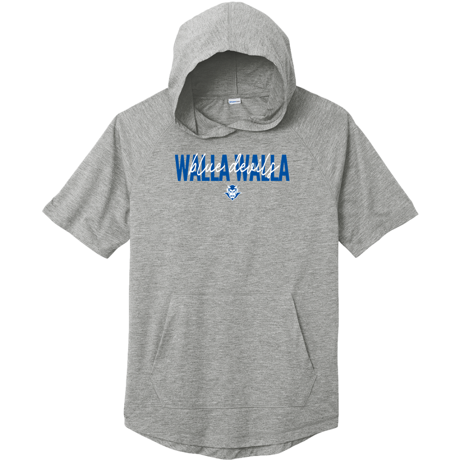 WALLA WALLA HIGH SCHOOL BLUE DEVILS <span class="pdp-name-mascot">WALLA WALLA BLUE DEVILS</span> Sport-Tek Men's PosiCharge Tri-Blend Wicking Short Sleeve Hoodie