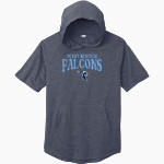 Perry Meridian Falcons Sport-Tek Men's PosiCharge Tri-Blend Wicking Short Sleeve Hoodie Front Thumbnail
