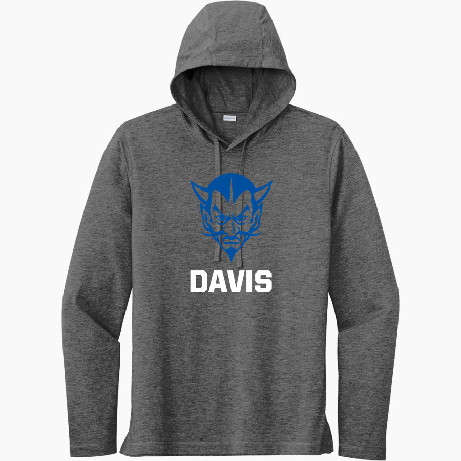 DAVIS SENIOR HIGH SCHOOL BLUE DEVILS <span class="pdp-name-mascot">DAVIS BLUE DEVILS</span> Sport-Tek Men's PosiCharge Tri-Blend Long Sleeve Hoodie Tee