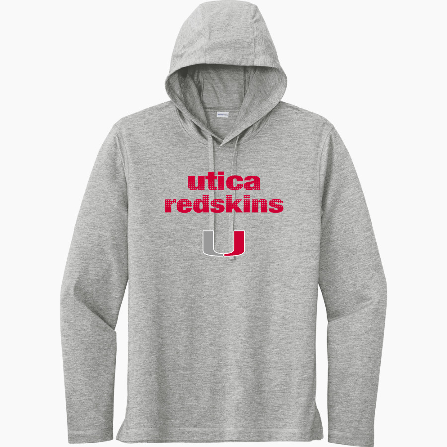 UTICA HIGH SCHOOL REDSKINS <span class="pdp-name-mascot">UTICA REDSKINS</span> Sport-Tek Men's PosiCharge Tri-Blend Long Sleeve Hoodie Tee