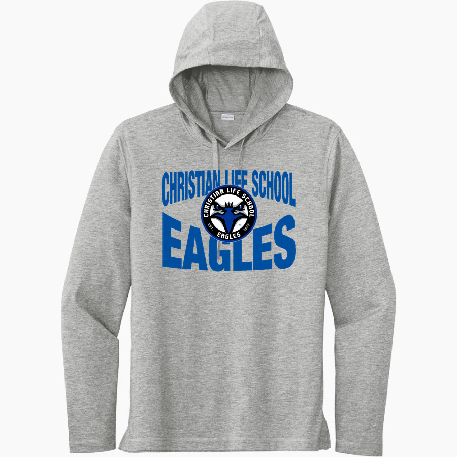 Christian Life School Eagles <span class="pdp-name-mascot">Christian Life School Eagles</span> Sport-Tek Men's PosiCharge Tri-Blend Long Sleeve Hoodie Tee