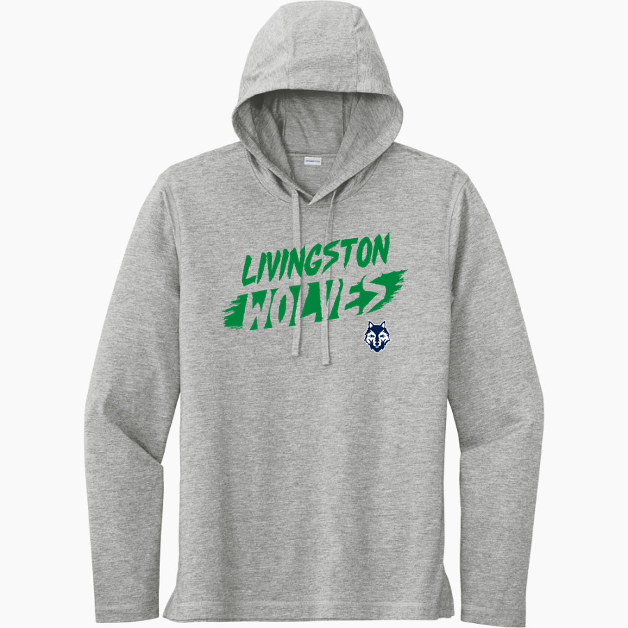 LIVINGSTON COLLEGIATE ACADEMY Wolves Sport-Tek Men's PosiCharge Tri-Blend Long Sleeve Hoodie Tee