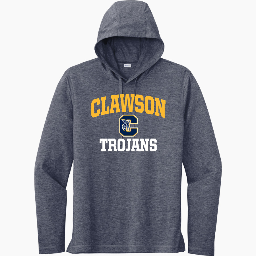 CLAWSON HIGH SCHOOL TROJANS Sport-Tek Men's PosiCharge Tri-Blend Long Sleeve Hoodie Tee