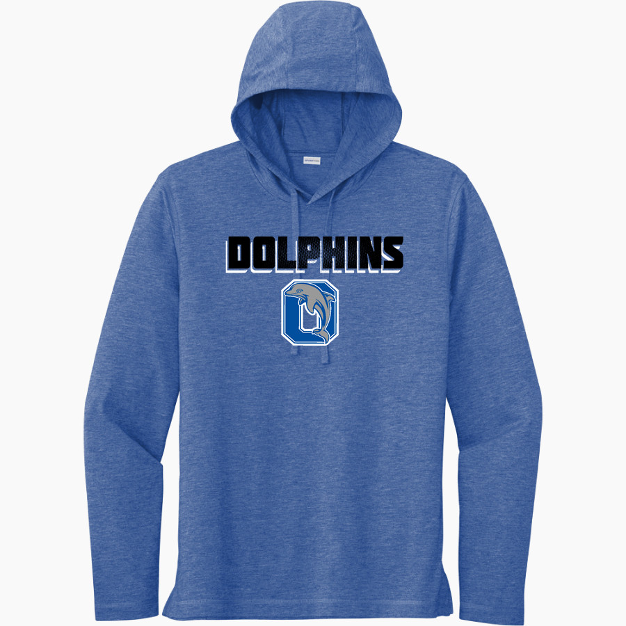 OCRACOKE SCHOOL DOLPHINS <span class="pdp-name-mascot">OCRACOKE DOLPHINS</span> Sport-Tek Men's PosiCharge Tri-Blend Long Sleeve Hoodie Tee