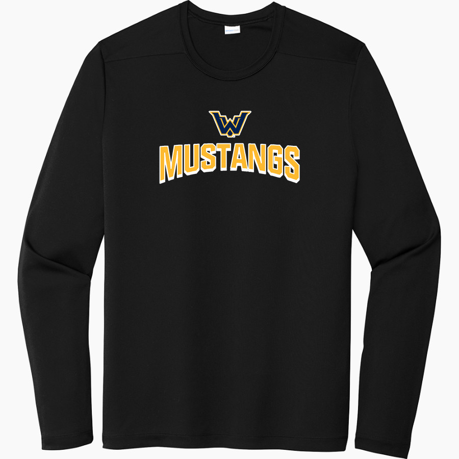 WALKER VALLEY HIGH SCHOOL MUSTANGS Sport-Tek Men's Posi-UV Pro Long Sleeve T-Shirt