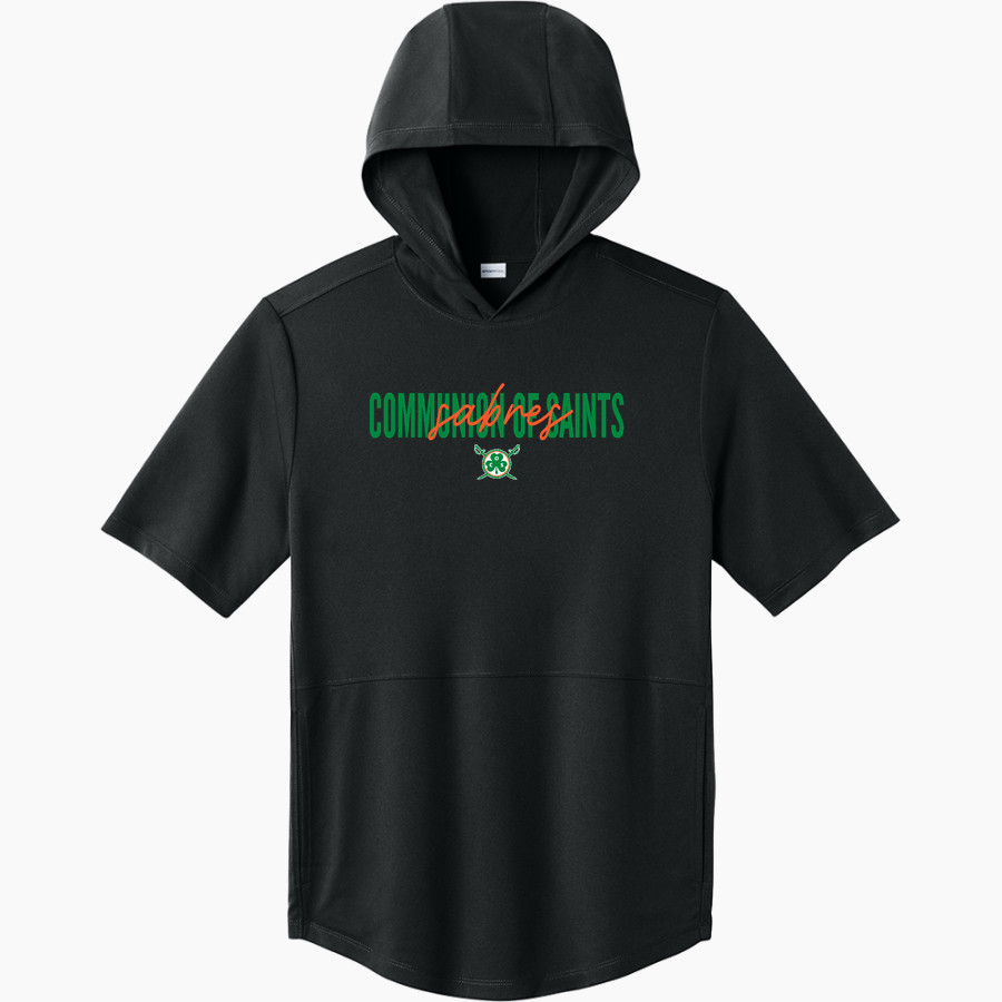 Communion of Saints School Sabres official sideline store <span class="pdp-name-mascot">Communion of Saints School Sabres</span> Sport-Tek Men's Club Short Sleeve Hoodie