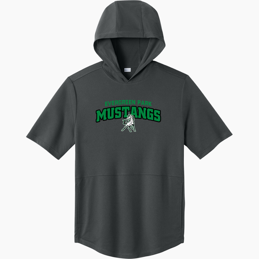EVERGREEN PARK HIGH SCHOOL MUSTANGS <span class="pdp-name-mascot">EVERGREEN PARK MUSTANGS</span> Sport-Tek Men's Club Short Sleeve Hoodie