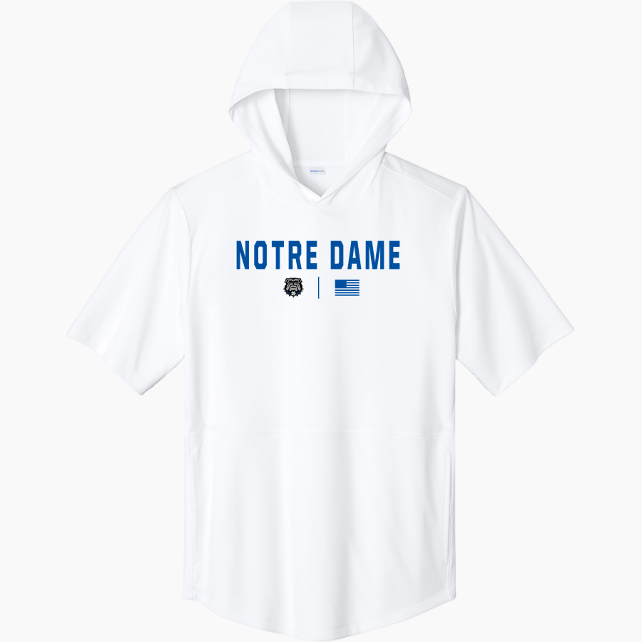 Notre Dame Bulldogs <span class="pdp-name-mascot">Notre Dame Bulldogs</span> Sport-Tek Men's Club Short Sleeve Hoodie