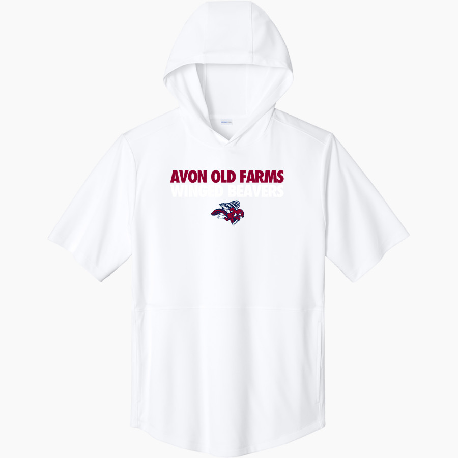 Avon Old Farms Winged Beavers <span class="pdp-name-mascot">Avon Old Farms School Winged Beavers</span> Sport-Tek Men's Club Short Sleeve Hoodie