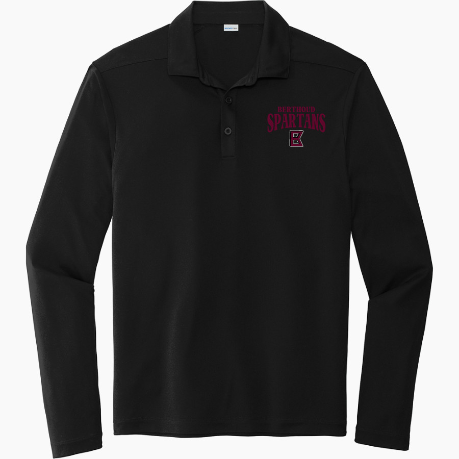 BERTHOUD HIGH SCHOOL SPARTANS <span class="pdp-name-mascot">BERTHOUD SPARTANS</span> Sport-Tek Posi-UV Pro Long Sleeve Polo