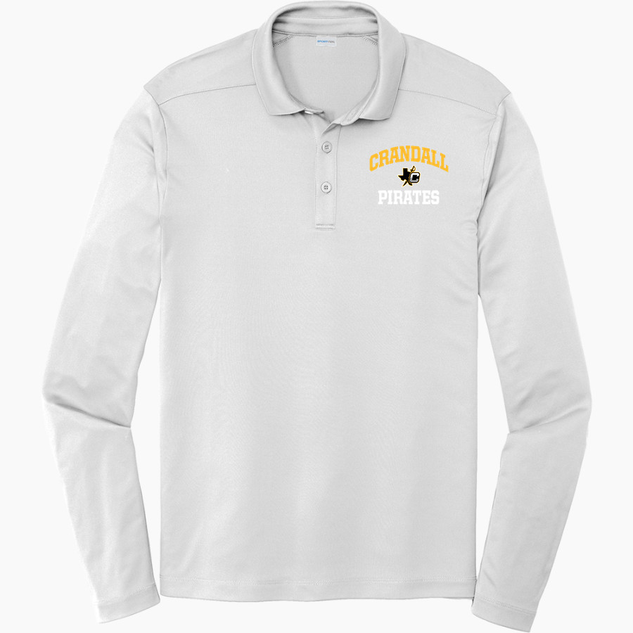CRANDALL HIGH SCHOOL PIRATES Sport-Tek Posi-UV Pro Long Sleeve Polo