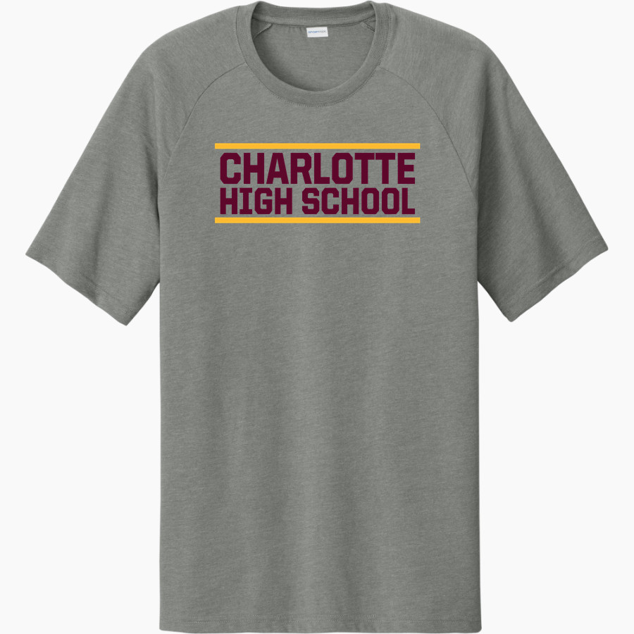 CHARLOTTE HIGH SCHOOL TROJANS Sport-Tek Men's Halftime Short-Sleeve Raglan T-Shirt