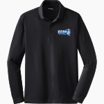 CCSU Blue Devils Sport-Tek Men's Long Sleeve Micropique Sport-Wick Polo Front Thumbnail