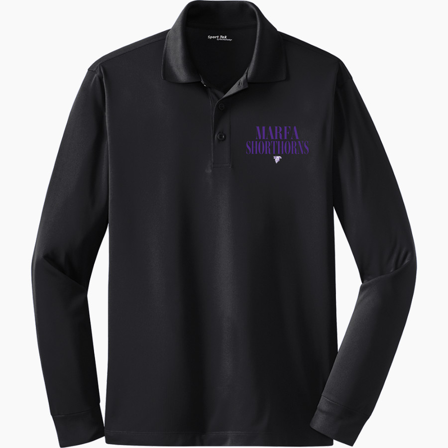 MARFA HIGH SCHOOL SHORTHORNS <span class="pdp-name-mascot">MARFA SHORTHORNS</span> Sport-Tek Men's Long Sleeve Micropique Sport-Wick Polo