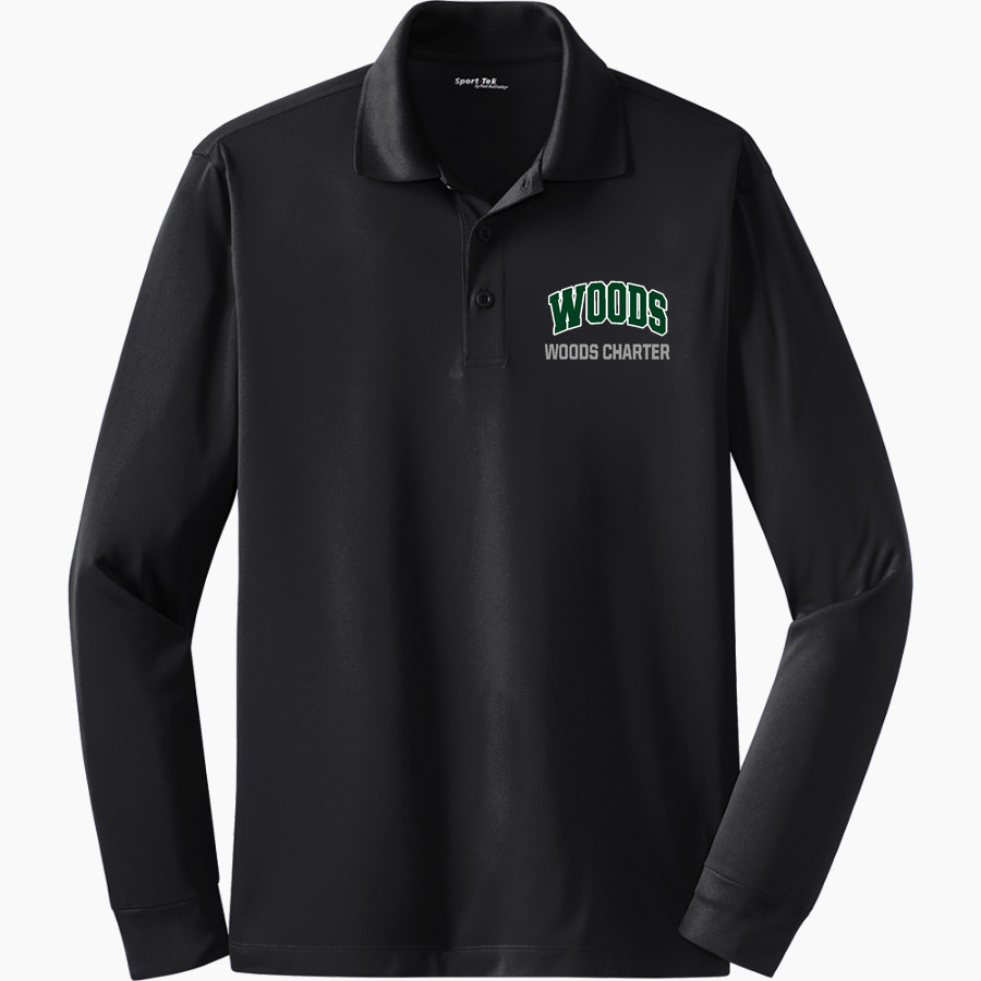 Woods Charter Wolves Sport-Tek Men's Long Sleeve Micropique Sport-Wick Polo