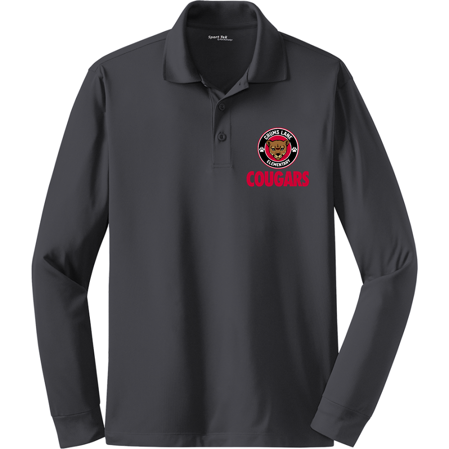 Crums Lane Cougars <span class="pdp-name-mascot">Crums Lane Elementary Cougars</span> Sport-Tek Men's Long Sleeve Micropique Sport-Wick Polo