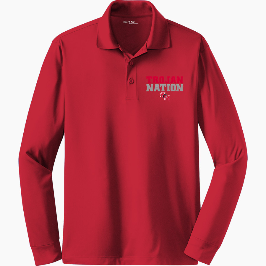 SOUTH HOUSTON HIGH SCHOOL TROJANS <span class="pdp-name-mascot">SOUTH HOUSTON TROJANS</span> Sport-Tek Men's Long Sleeve Micropique Sport-Wick Polo