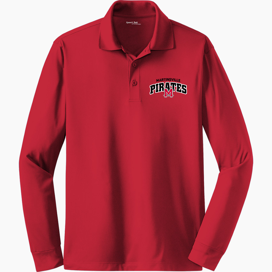 MARTINSVILLE HIGH SCHOOL PIRATES Sport-Tek Men's Long Sleeve Micropique Sport-Wick Polo