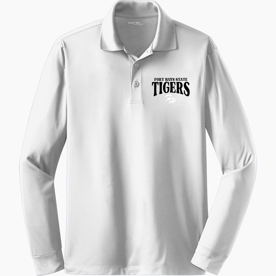 Fort Hays State University Tigers Sport-Tek Men's Long Sleeve Micropique Sport-Wick Polo