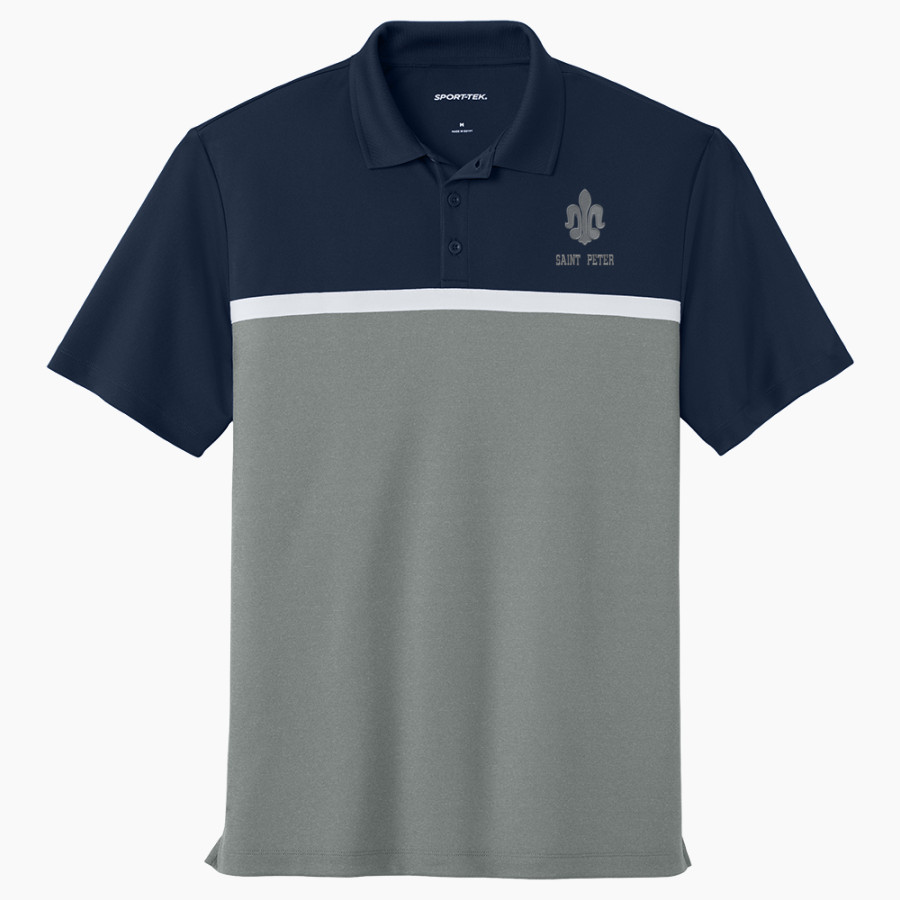 Saint Peter High School SAINTS ONLINE STORE <span class="pdp-name-mascot">Saint Peter Saints</span> Sport-Tek UV Micropique Colorblock Polo