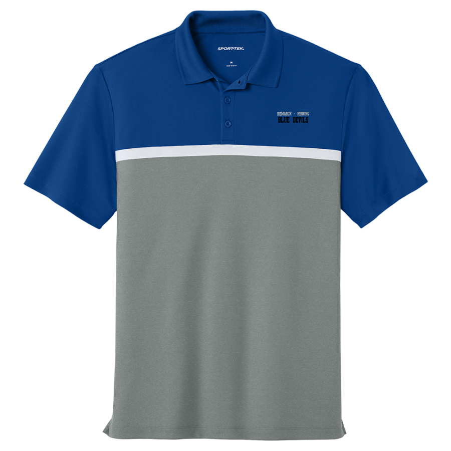 BISMARCK-HENNING HIGH SCHOOL BLUE DEVILS <span class="pdp-name-mascot">BISMARCK - HENNING BLUE DEVILS</span> Sport-Tek UV Micropique Colorblock Polo