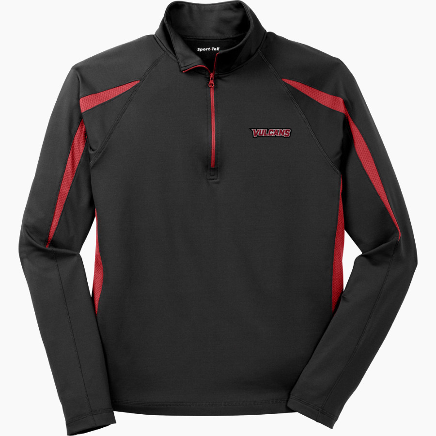 California University of Pennsylvania Sport-Tek Men's Sport-Wick Stretch 1/2-Zip Colorblock Pullover