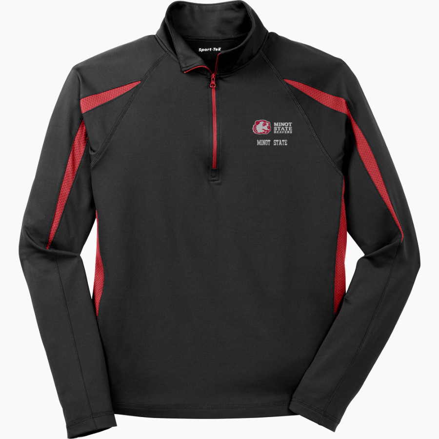 Minot State Beavers <span class="pdp-name-mascot">Minot State Beavers</span> Sport-Tek Men's Sport-Wick Stretch 1/2-Zip Colorblock Pullover