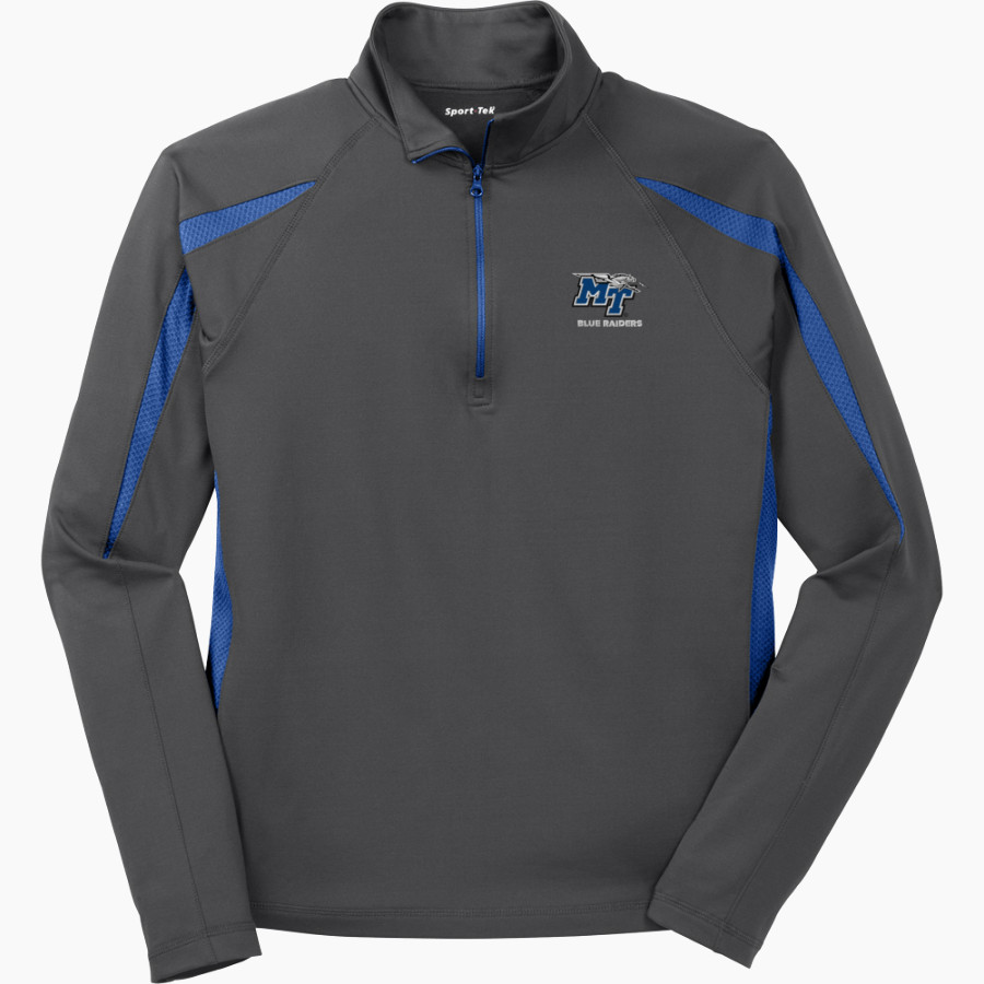 MTSU Blue Raiders Sport-Tek Men's Sport-Wick Stretch 1/2-Zip Colorblock Pullover