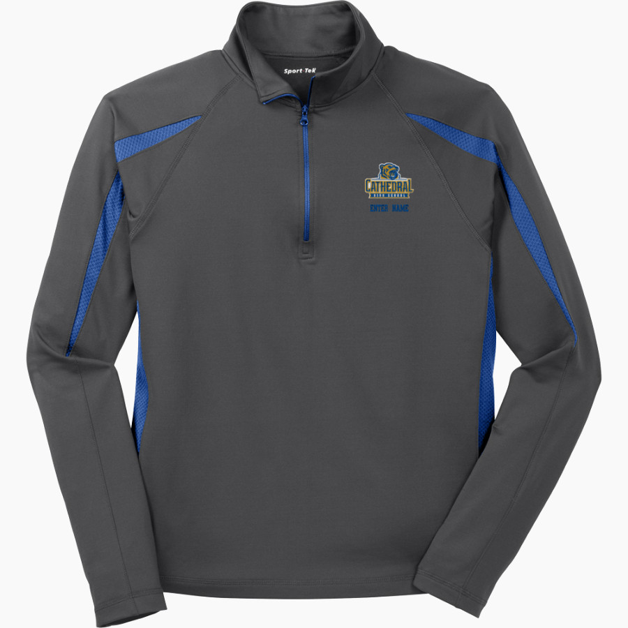 Cathedral Bears <span class="pdp-name-mascot">Cathedral High School Bears</span> Sport-Tek Men's Sport-Wick Stretch 1/2-Zip Colorblock Pullover
