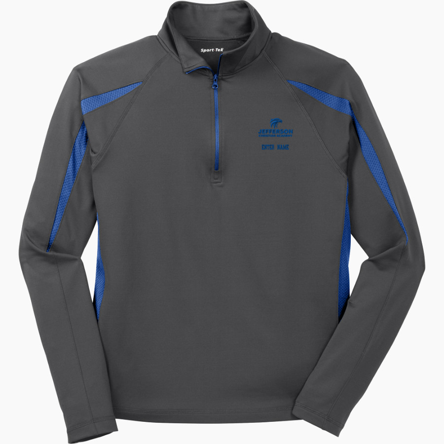 Jefferson Christian Eagles Sport-Tek Men's Sport-Wick Stretch 1/2-Zip Colorblock Pullover