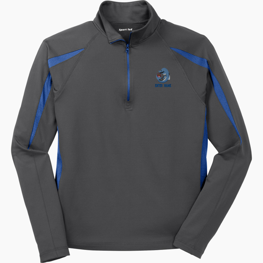 BARTLE Dolphins <span class="pdp-name-mascot">BARTLE ELEMENTARY SCHOOL Dolphins</span> Sport-Tek Men's Sport-Wick Stretch 1/2-Zip Colorblock Pullover